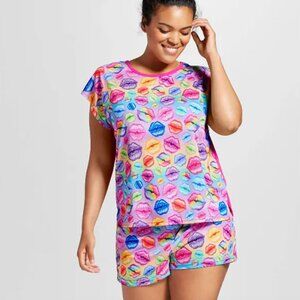 LISA FRANK Kisses Tee & Shorts Pajama Set, Medium